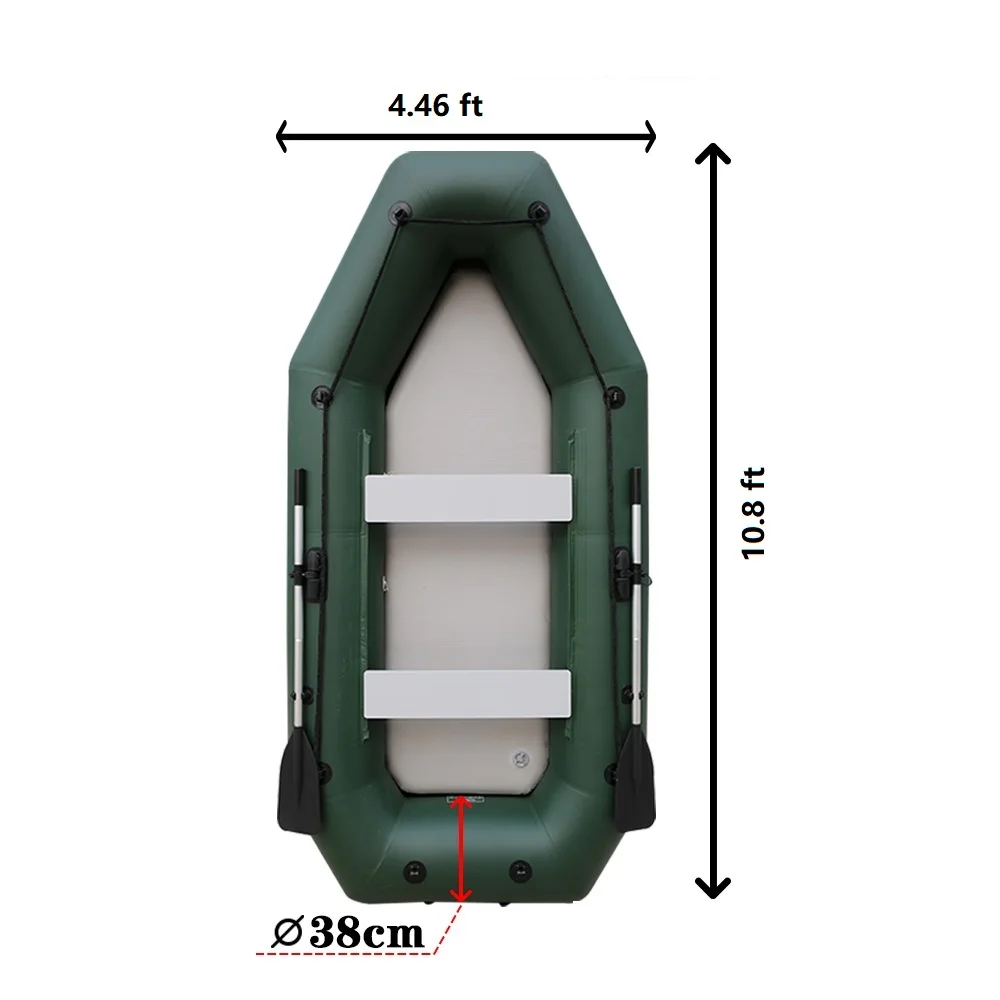 

Green Color Solarmarine 3.3M 3 Layer PVC Inflatable Kayaks 5 Persons Fishing Rubber Boats Portable Rafts for Water Sportspromote