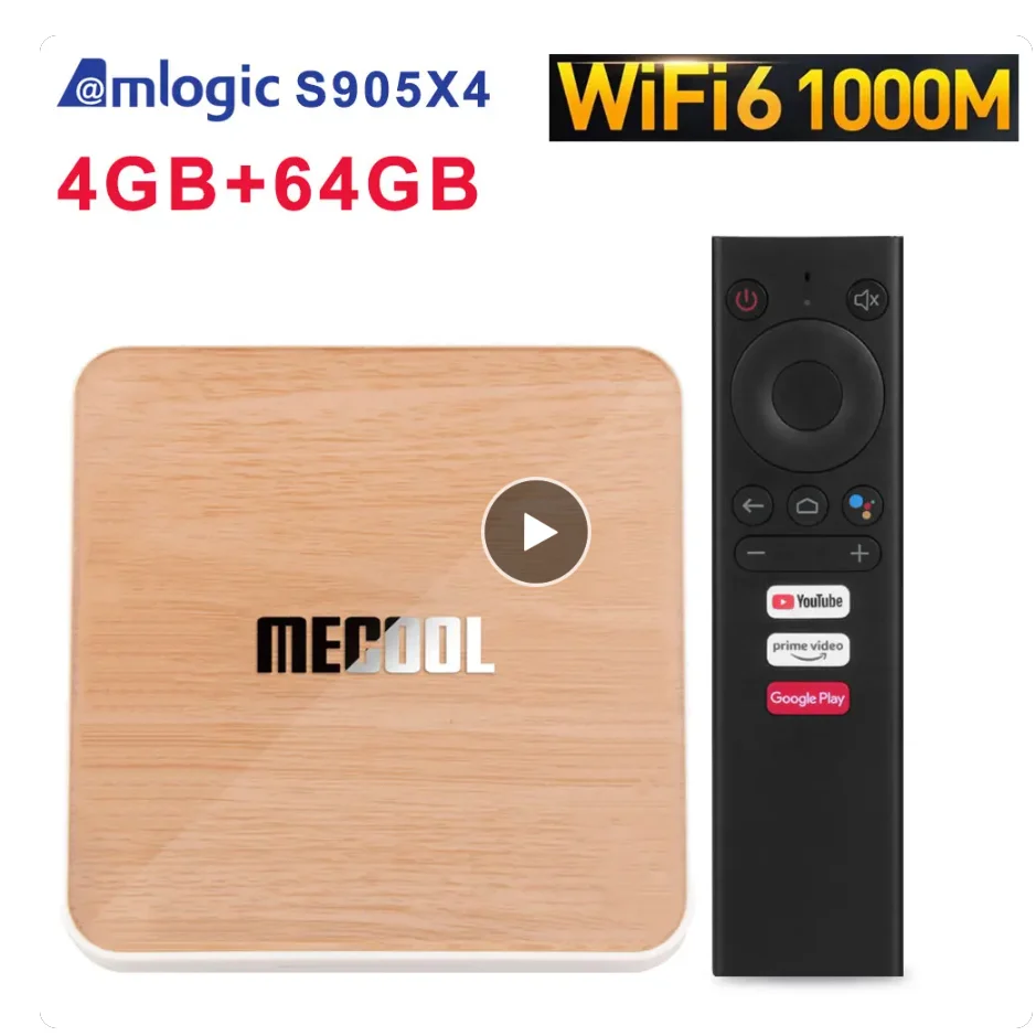 Mecool KM6 ATV Android 10 Amlogic S905X4 smart Android TVBOX 10.0 WiFi 6 1000M BT5.0 4GB 64GB Media Player Prefix