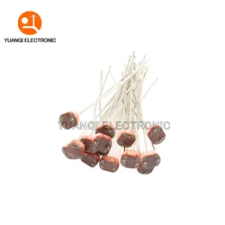 20PCS/Lot 5mm LDR Photo Light Sensitive Resistor Photoelectric Photoresistor 5528 GL5528 5537 5506 5516 5539 5549 For Arduino