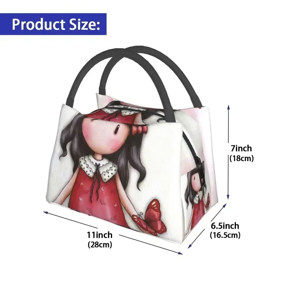 Anime Santoro Gorjuss Portable Lunch Box Women Multifunction Cartoon  Girls Thermal Cooler Food Insulated  Bag