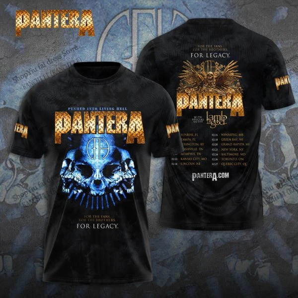 Camiseta con estampado 3d de Heavy Metal Rock Pantera Band, camiseta a la moda para hombres y mujeres, camisetas de manga corta de Hip Hop para niños, camiseta de álbum de música