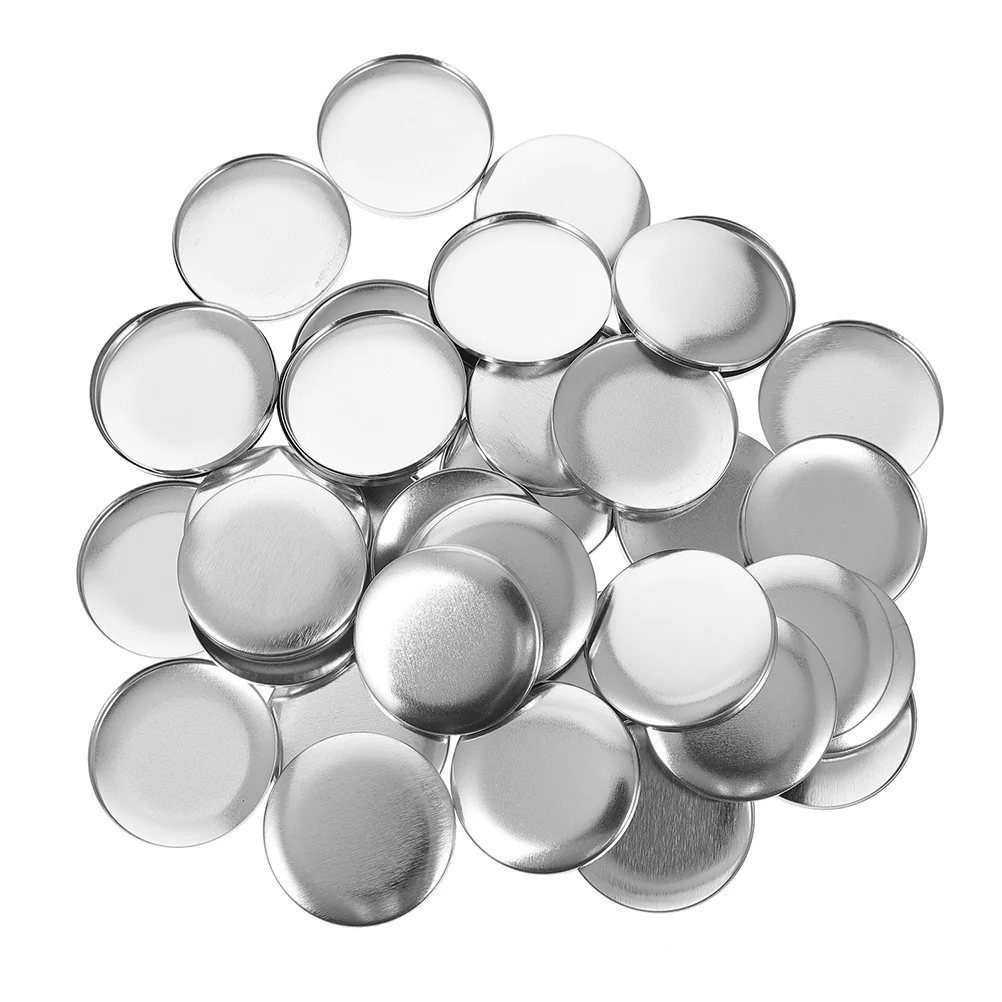 

100Sets DIY Badge Buttons Pin Emblem Materials High Transparency Blank Tinplate Badge Parts for Custom Design Button Badges