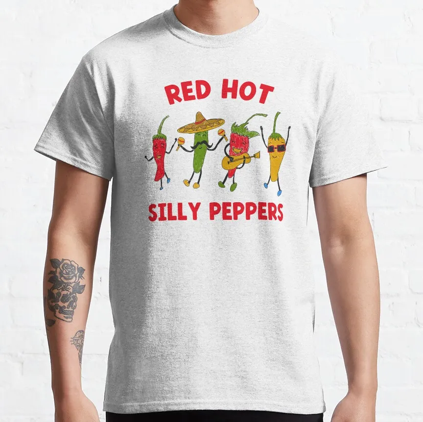 Vintage silly peppers tee- unisex T shirt Red Hot Chill Peppers 100% cotton printed graphic tee menswear plus size clothing