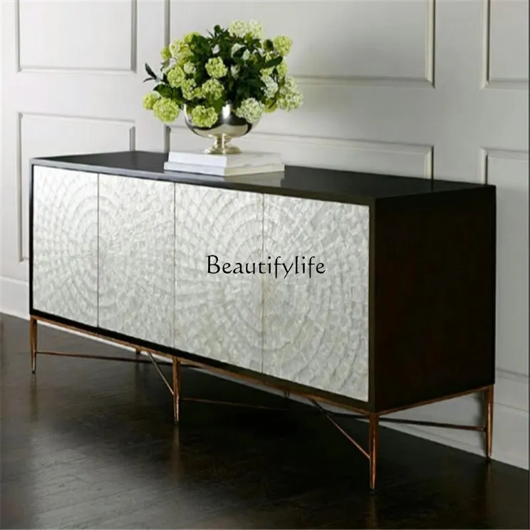 

American-style Light Luxury Solid Wood Decorative Storage Cabinet European-style Neoclassical Entrance Cabinet