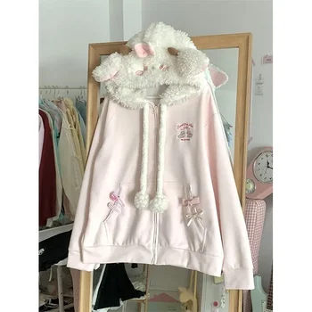Women's Graffiti Print Hooded Knit Sweater 5 American Vintage Sweet Graffiti Print Sweater Women Sweet Kawaii Oversized Hooded Winter Knitted Fashion Slim Fit Cardigan New 5
