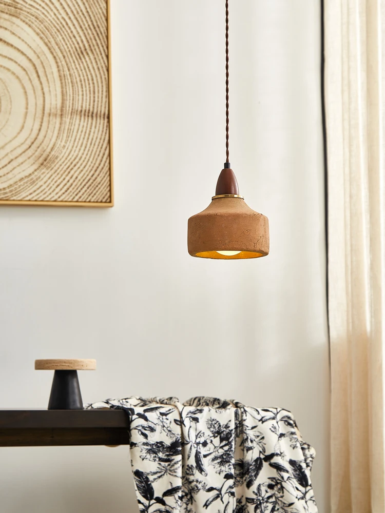 

Japanese retro bedroom headboard pendant lamp ceramic wabi sabi style antique restaurant designer lighting fixtures
