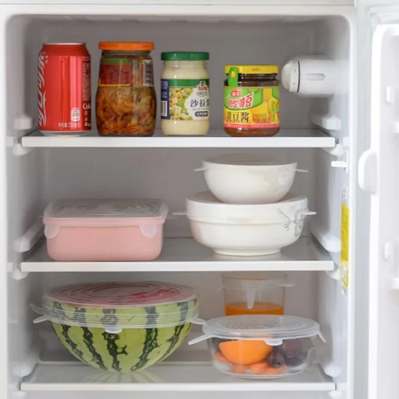 

6pcs/Set Reusable Durable Food Storage Lids For Bowls Silicone Stretch Lids Silicone Lids