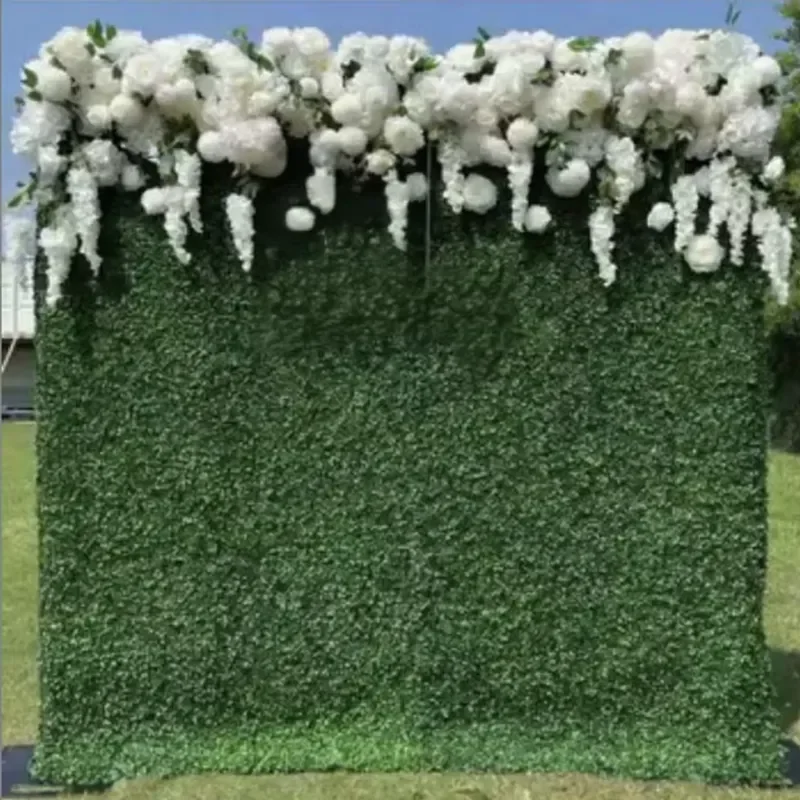 Wisteria Green Panel Artificial Decorative Grass Wall Backdrop Hanging Wall Flowers and Plants Greenery