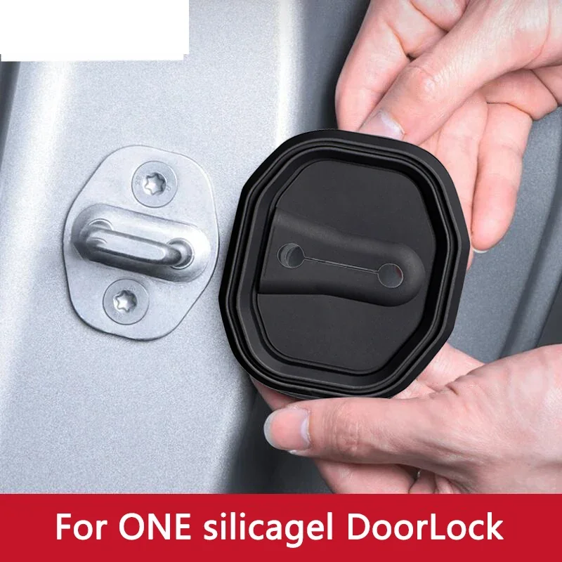 

4pcs Car Door Lock Buckle Anti-collision Protective Cover For Leading Ideal One li l9 I7 Car Door Mute Damping Cushion Silicone