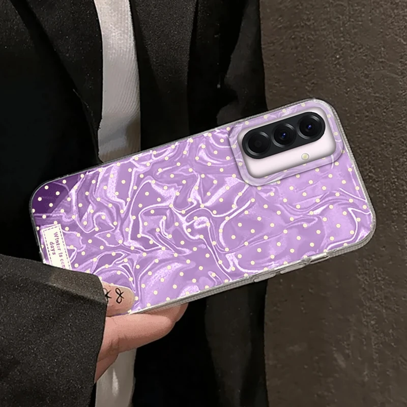 Маленький чехол в горошек для женщин и девочек для Samsung Galaxy A56 A16 A26 A36 A06 A55 A35 A25 A15 A12 A32 A54 S24 S25 S22 S23 FE Cover