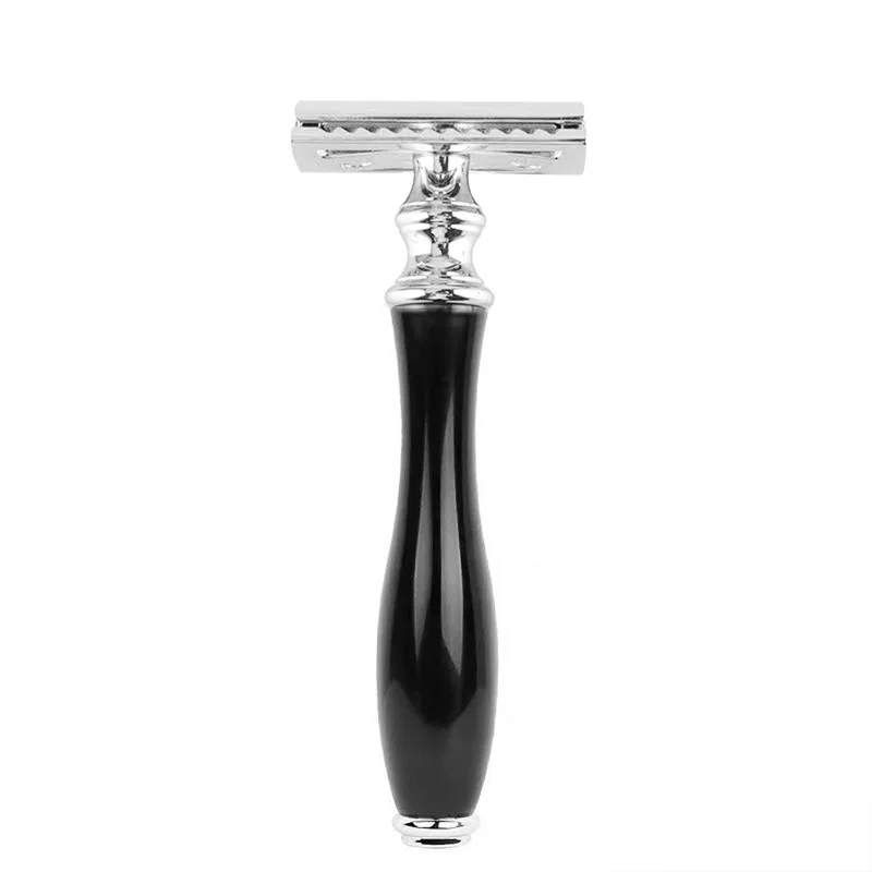 3 Edge Shaving Razor With Black  Coated Handle Beard and Mustache Safety Razor For Mens Perfect Shave