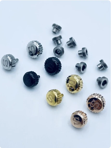 Stainless Steel Watch Crown for NH35 Movement - Multiple Colors With/Without 'S' Logo, Fit for NH34 NH36 Movements