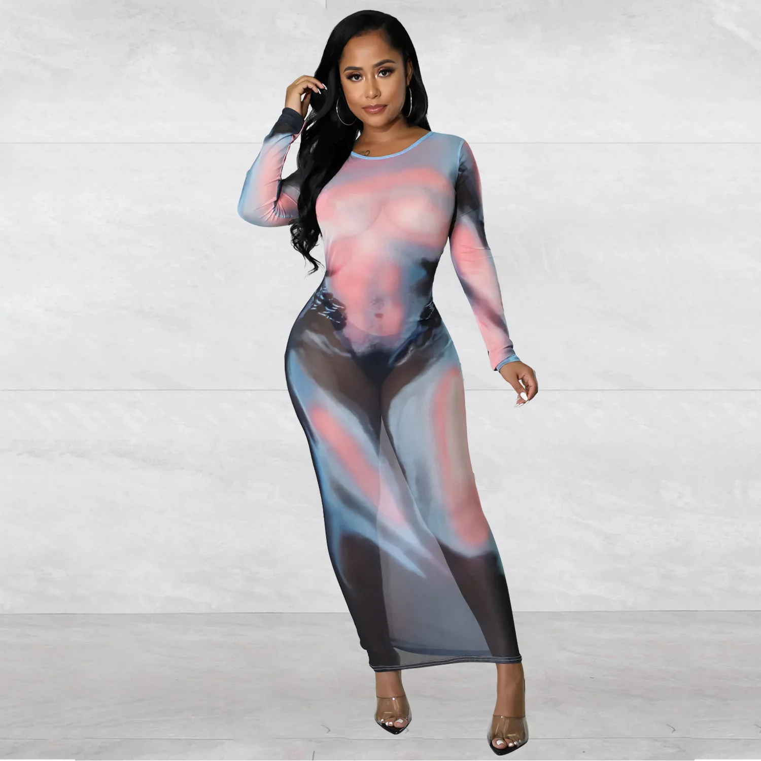 

Summer Products Printed White Gauze Dress Sexy Long Sleeved Swim Cover Up For Women Beach Tunic Bath Exits Fashion 2023 Saida De