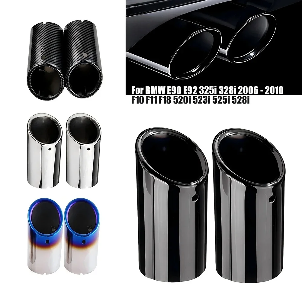 75 مللي متر الكربون سيارة الخلفي العادم أنابيب طرفية الخمار الحلق 3 ألوان لسيارات BMW 3-serier F30 F31 F32 5-serier F10 F11 F18 520i 523i 525