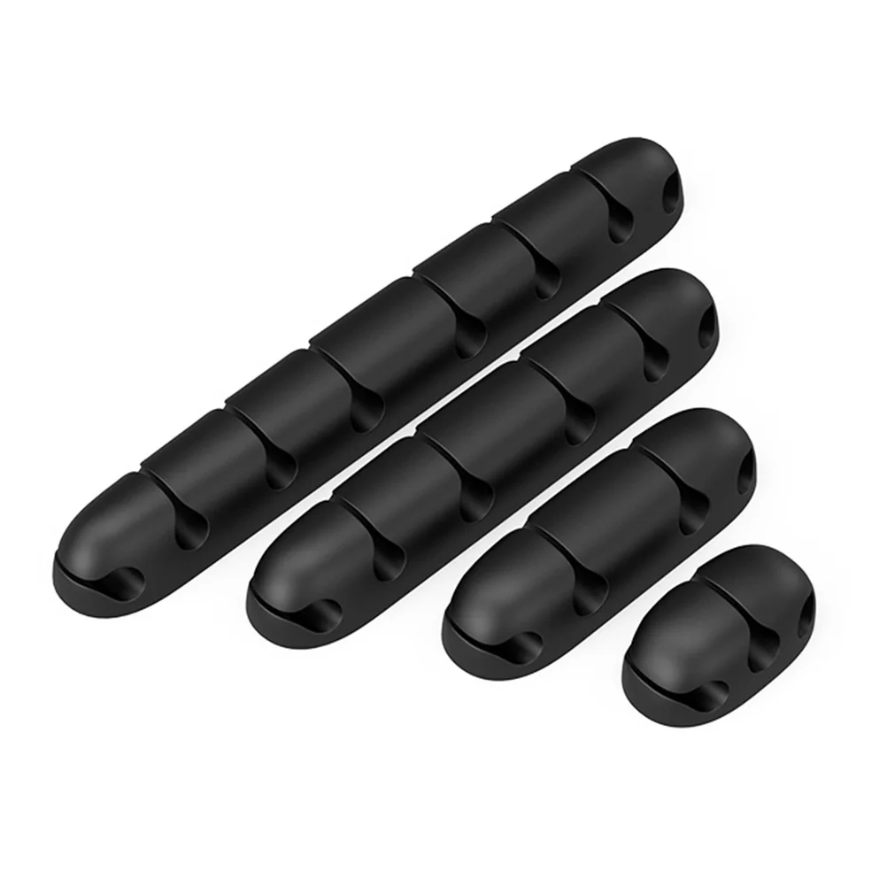 4pcs Silicone Cable Clips Home Office Wire Organizer Desk Cord Holders For Headphones Chargers Computer Durable No Residue Easy