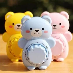Kitchen Timer Cute Countdown Timed Alarm Clock Child Study Timer Mechanical Creative Bear Cook Baking Tool Gadget