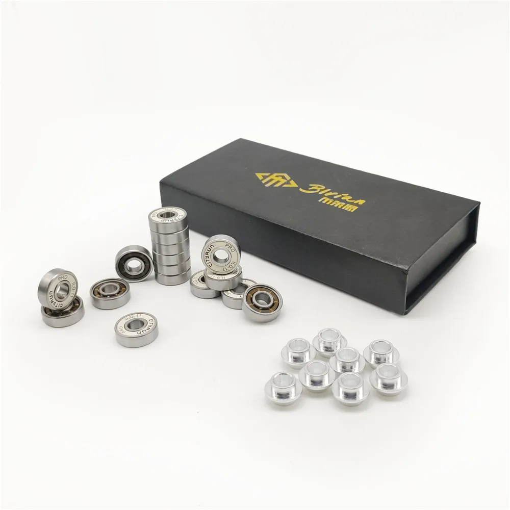 

CITYRUN Skate Bearings 16 Pieces With 8 Bushings ILQ-11 608RS Inline Skates Bearing Spacers CT 7 Beads Chrome Steel Lubricated