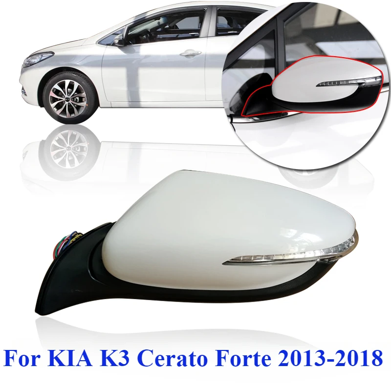 CAPQX 5/6/8Pin Auto Side Rearview Mirror For KIA K3 Cerato Forte 2013-2018 Rear View Mirror With Turn Signal Light Type