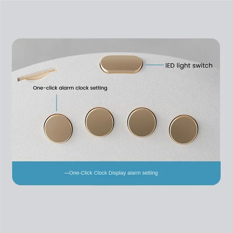 مكبر صوت AABFK Magic Mirror سماعة بلوتوث لاسلكية لسطح المكتب، مرآة مكياج خفيفة، مكبر صوت للتحكم الصوتي بالذكاء الاصطناعي لسطح المكتب - أزرق #3