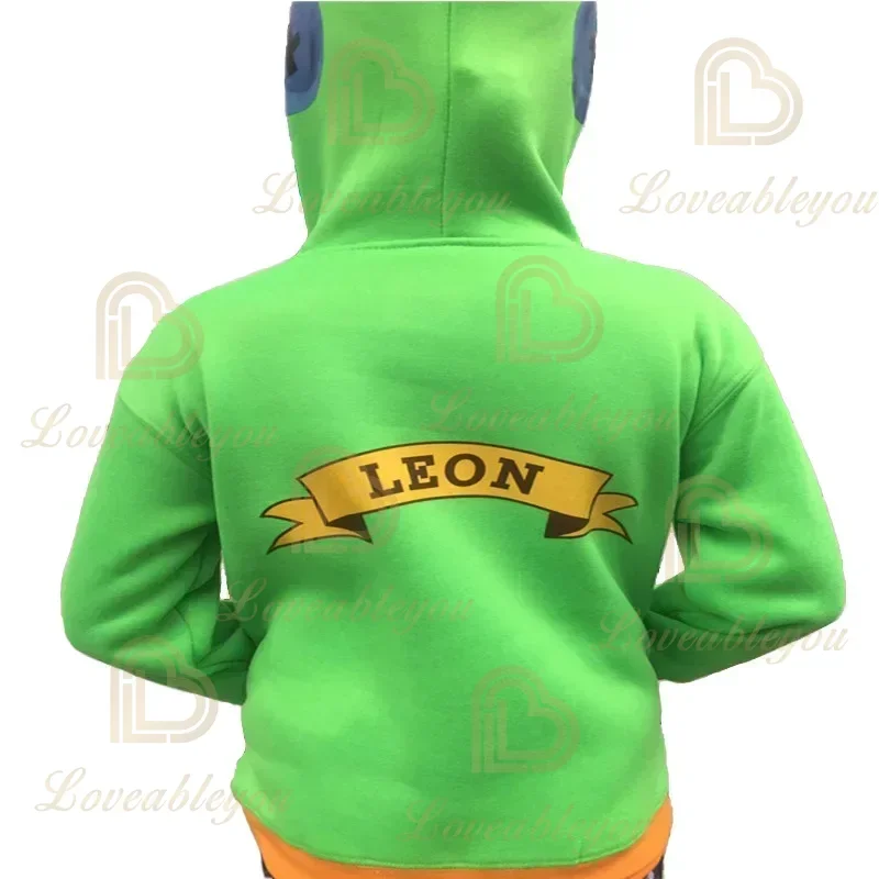 Kids Hoodie Winter Clothes Pullover Hooded Sweatshirt Boys Hot Anime Leon-Heros Bro-Game Cosplay Coat Clothes Fleece Tops