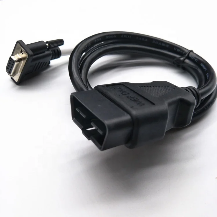 1 متر DB9 المسلسل RS232 أنثى ميناء إلى ذكر obd2 obdii 16 دبوس obd مهائي كابلات التشخيص تمديد الحبل