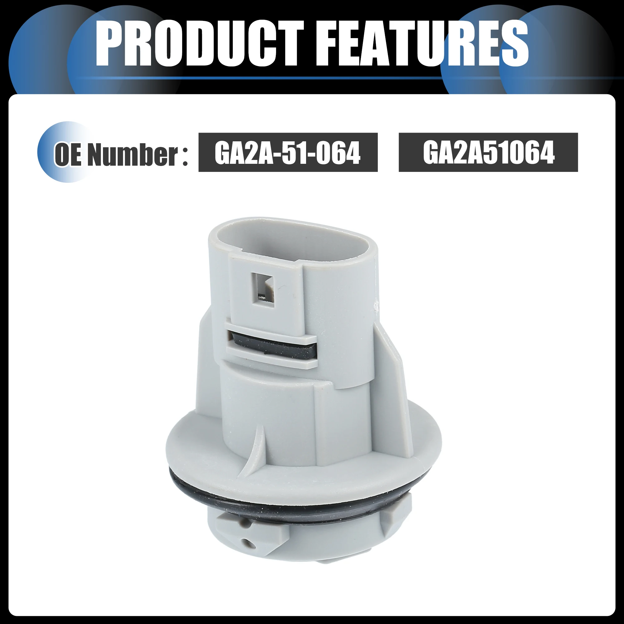 

X Autohaux Front Signal Light Socket, 3 Pins Lamp Adapter Connector No.GA2A-51-064/GA2A51064 for Mazda 3 04-09 Gray, 1 Pc