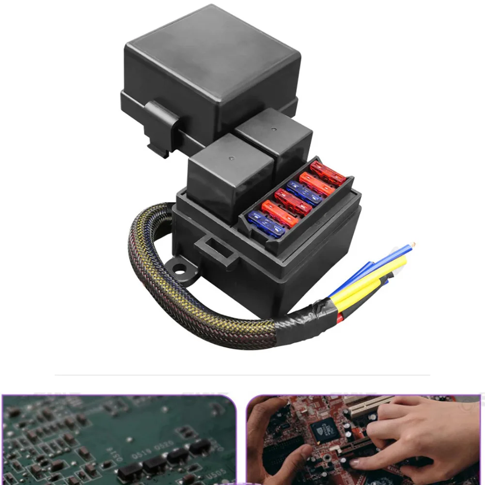 

4-Pin 40A Relay Fuse Box Fuse 2/3/4/6 Way Relay Block With Pre-Wired Harness For Marine Automotive Car