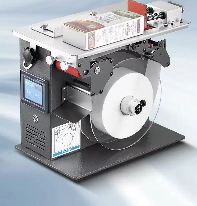 Semi-automatic Carton Labeling Machines Right Angle Carton Box Corner Tabletop Labeling Machine Unopened Box Label Applicator