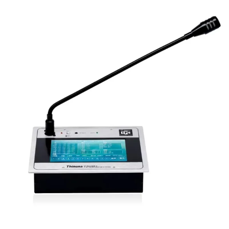 

IP-9633RM II Network Paging Intercom Touch Screen Console PA System Console Paging Microphone for Meeting/Conference