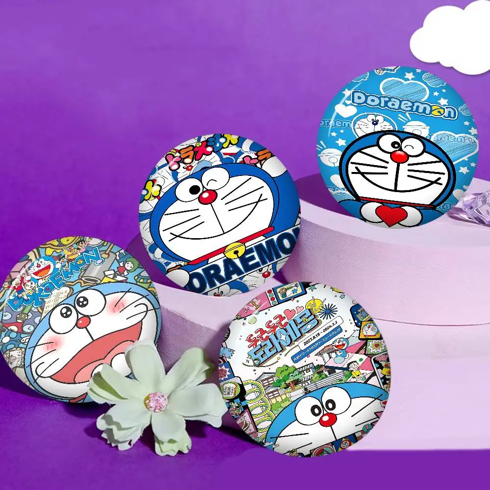 Botones Personalizables de Doraemon de 32/44/58MM, Lindos, Divertidos y Creativos, Joyería Decorativa, Regalos para Amigos