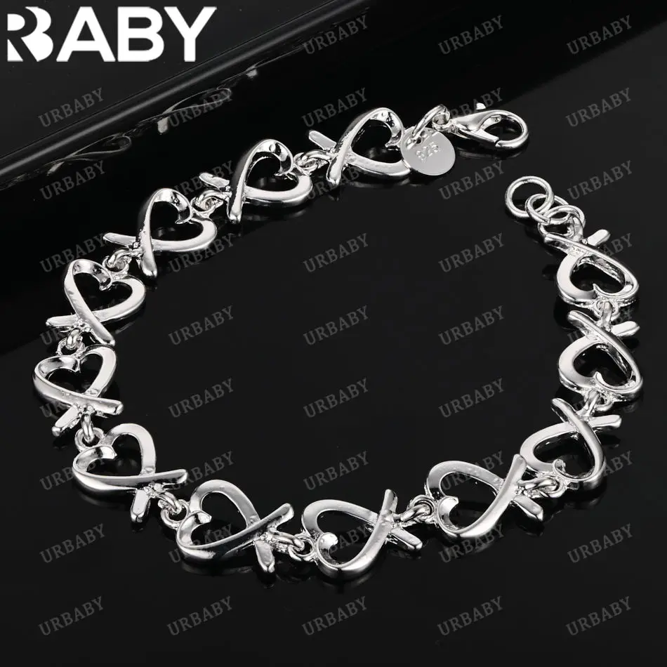 

URBABY 925 Sterling Silver Bracelets For Women Wedding Party Anniversary Gift Fashion Fine Jewelry