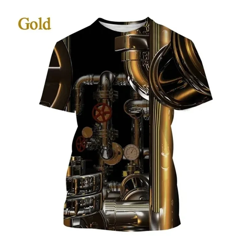 Fashion Women's Men's Motor Parts Graphic T Shirts 3D Printing Casual Round Neck Short Sleeve Tee Tops Mens Oversized Tshirt - view 6