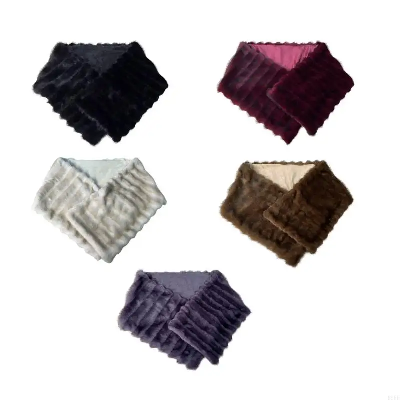 

B95F Stylish Winter Wear Faux Furs Shawl For Women Travel Outdoor Activity