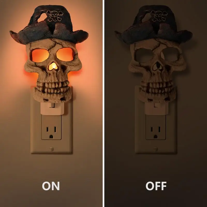 

Halloween Skull Night Light Horror Lamp Gothic Skull Night Lamp 3D LED Skeleton Lamp Plug Into Wall Decorative Light