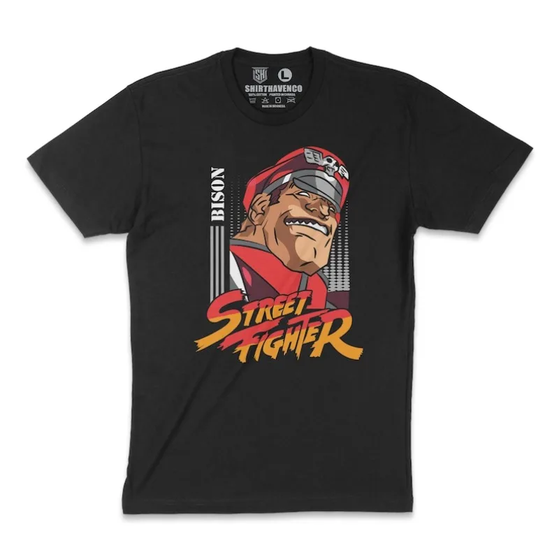 00012742 # A-M. Camiseta Bison Street Fighter Villain, camiseta Retro de juego de Arcade, camiseta gráfica Capcom Evil Boss, regalo para jugadores, lucha de los años 90