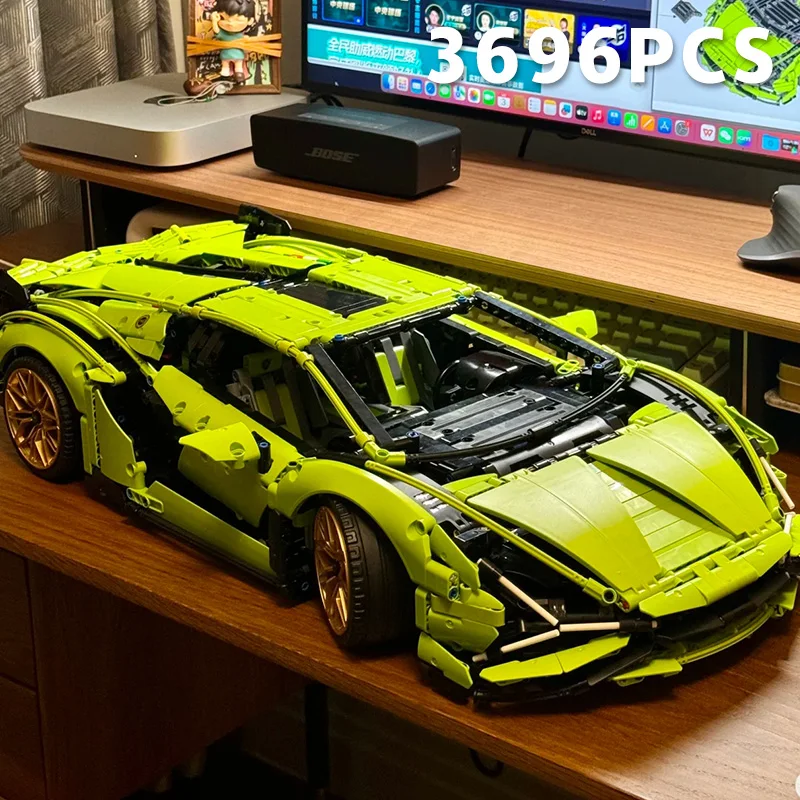 3696 Piezas, Modelo de Coche Técnico Compatible con Lambo Sian, Bloques de Construcción para Adultos, Juguetes para Niños, Regalos de Construcción