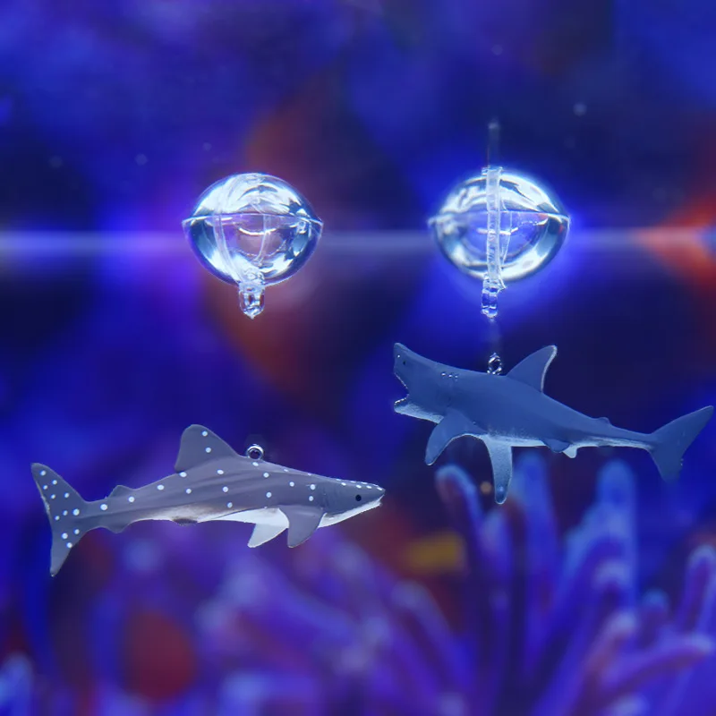 1 Juego de decoración de tiburones para pecera, adornos flotantes para acuario en el océano, decoración de estatuillas de tiburón Aquascape, artesanía para pecera