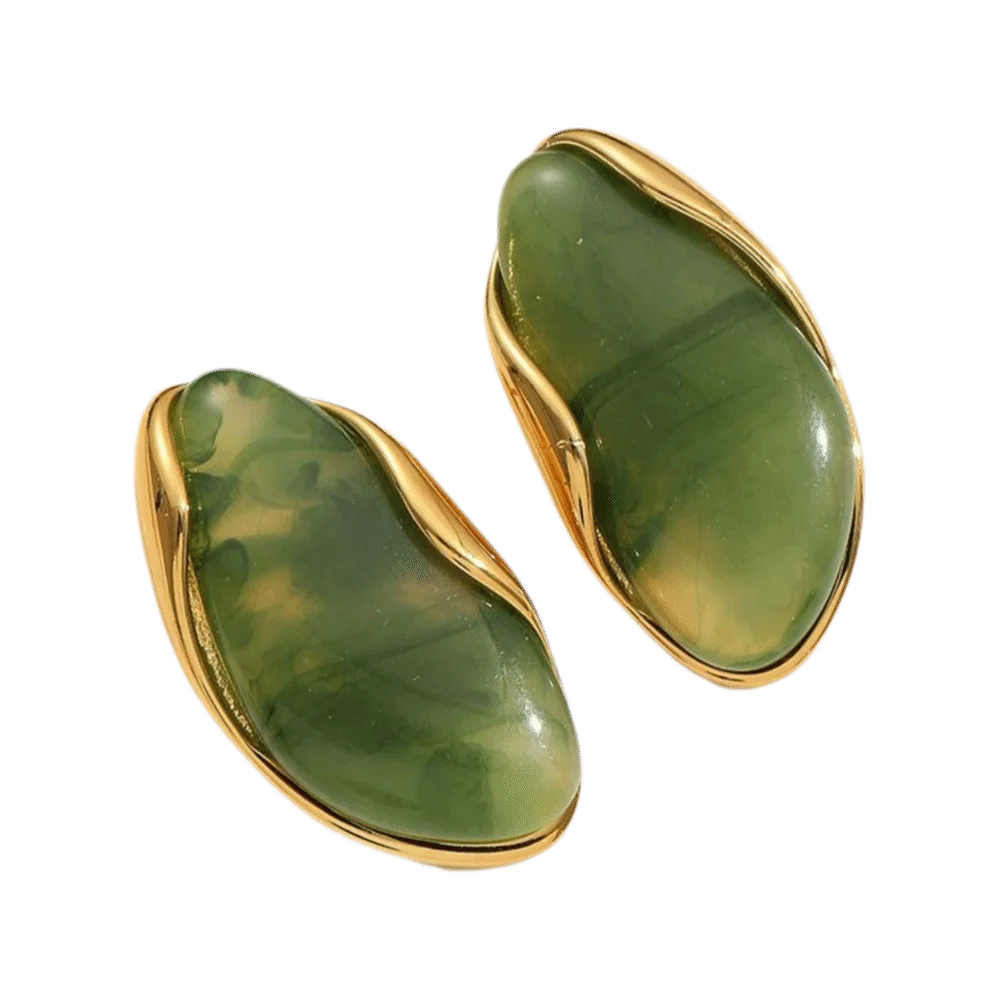 Stainless Steel Resin Amber Earrings Lightweight Hypoallergenic Acrylic Teardrop Earrings Translucent Chunky Hoop Earrings Gifts