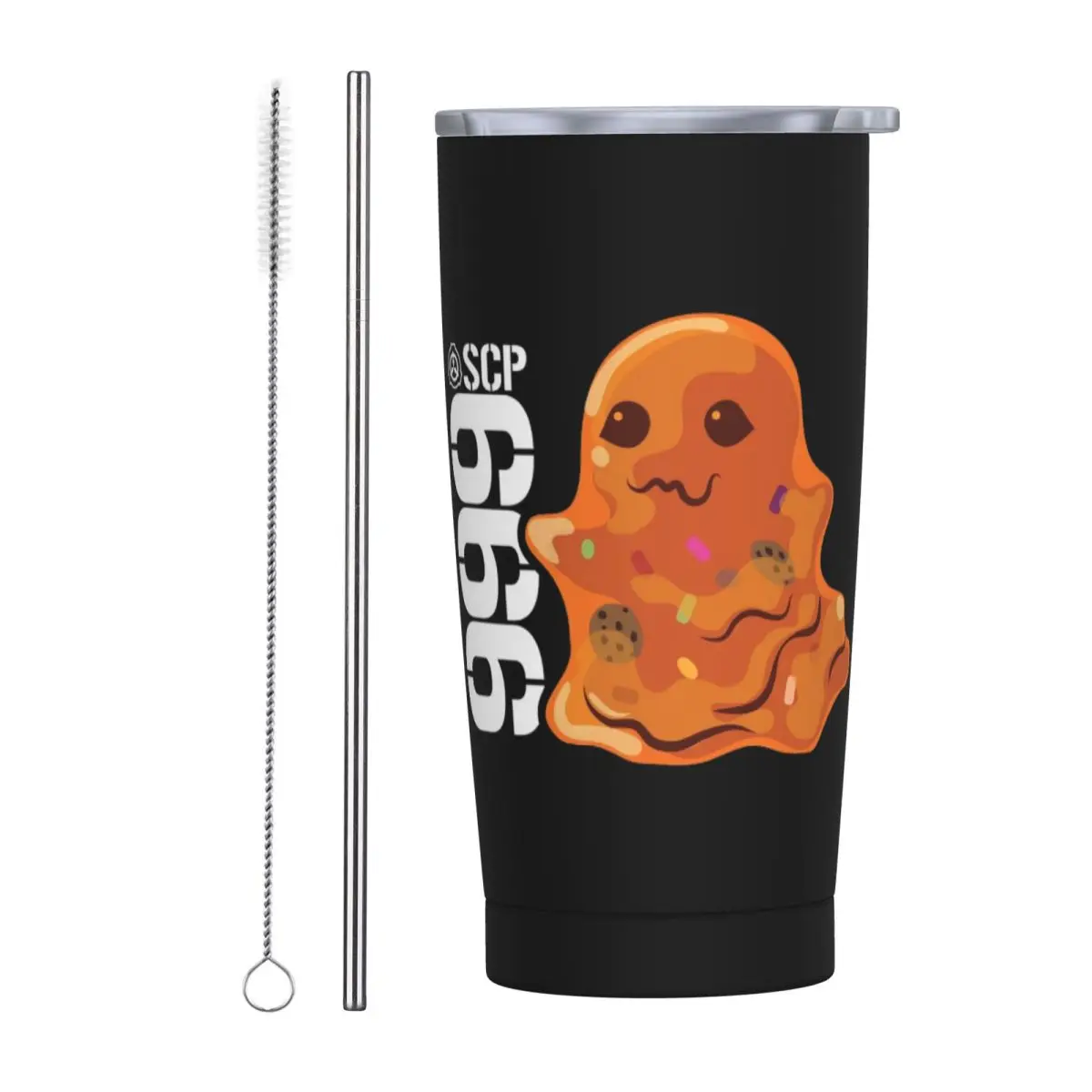 SCP-999 Tickle Monster SCP Foundation Stainless Steel Tumbler Vacuum Insulated Mugs Thermal Cold Cup Straw With Lid 20oz