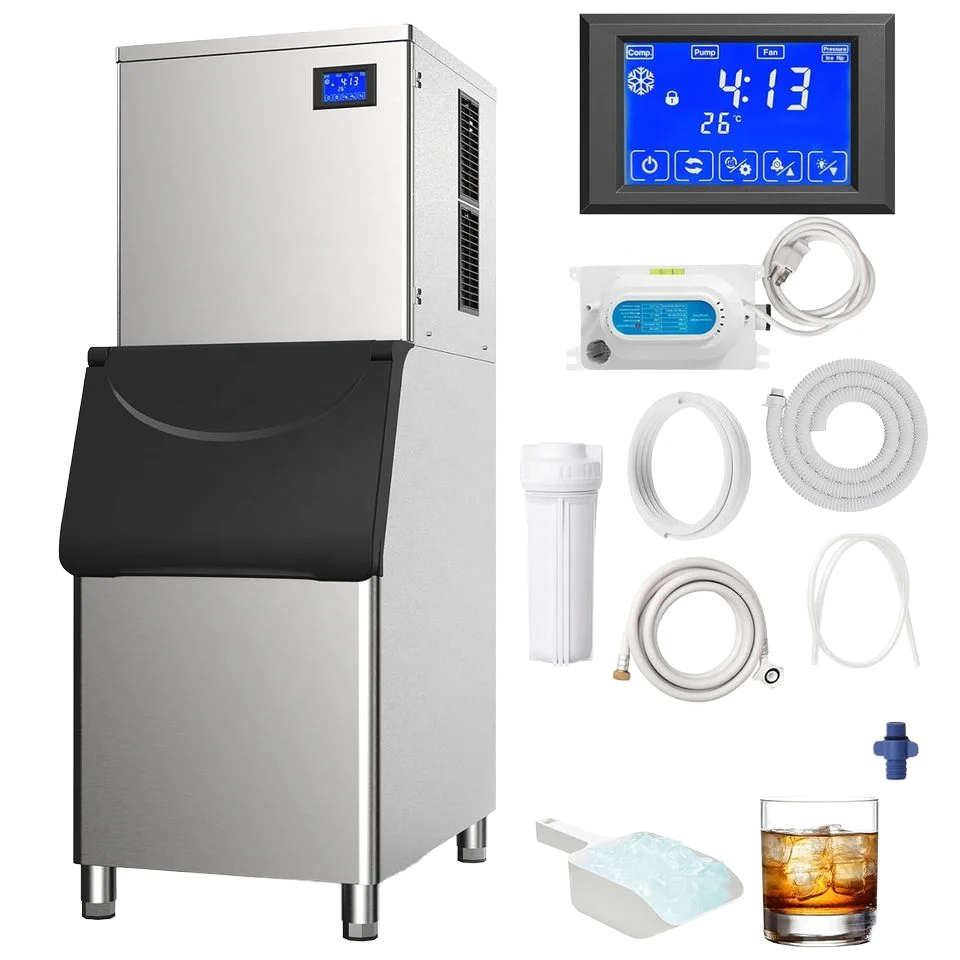 

High Capacity Commercial Automatic Ice Cube Machine Block Ice Making Machine High Productivity Featuring Compressor Gear Core