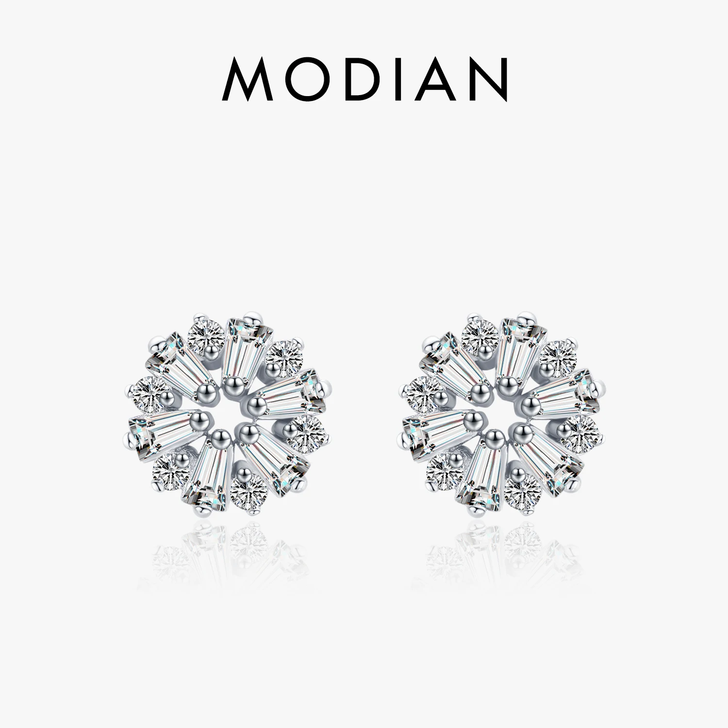 Modian 925 Sterling Silver Trapezoid CZ Kolczyki sztyfty dla kobiet Moda Luksusowa biżuteria zaręczynowa Biżuteria rocznicowa Brincos