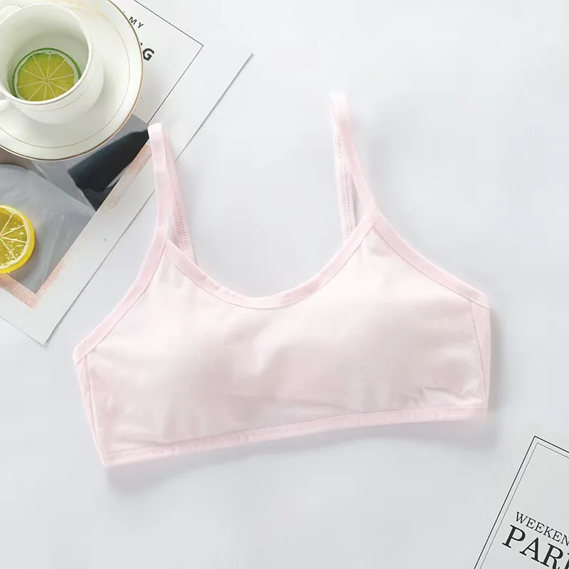 Teen Girls Thin Padded Cotton Training Bra Sport Top Breathable Student Adolescent Brassiere Child Cotton Underwear