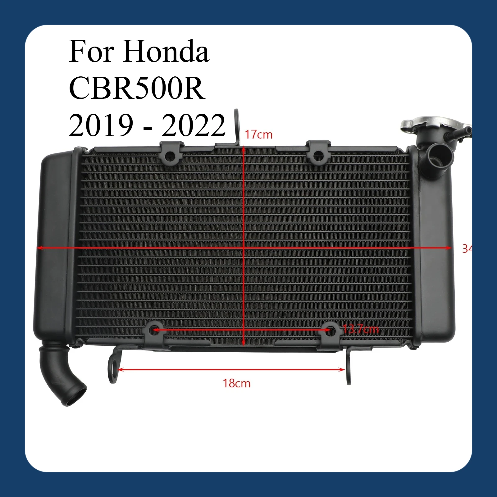 

Motorcycle Radiator For Honda CBR500R 2019 - 2022 Topteng Aluminum Radiator Cooling Cooler CBR 500 R 2020 2021 Accessories