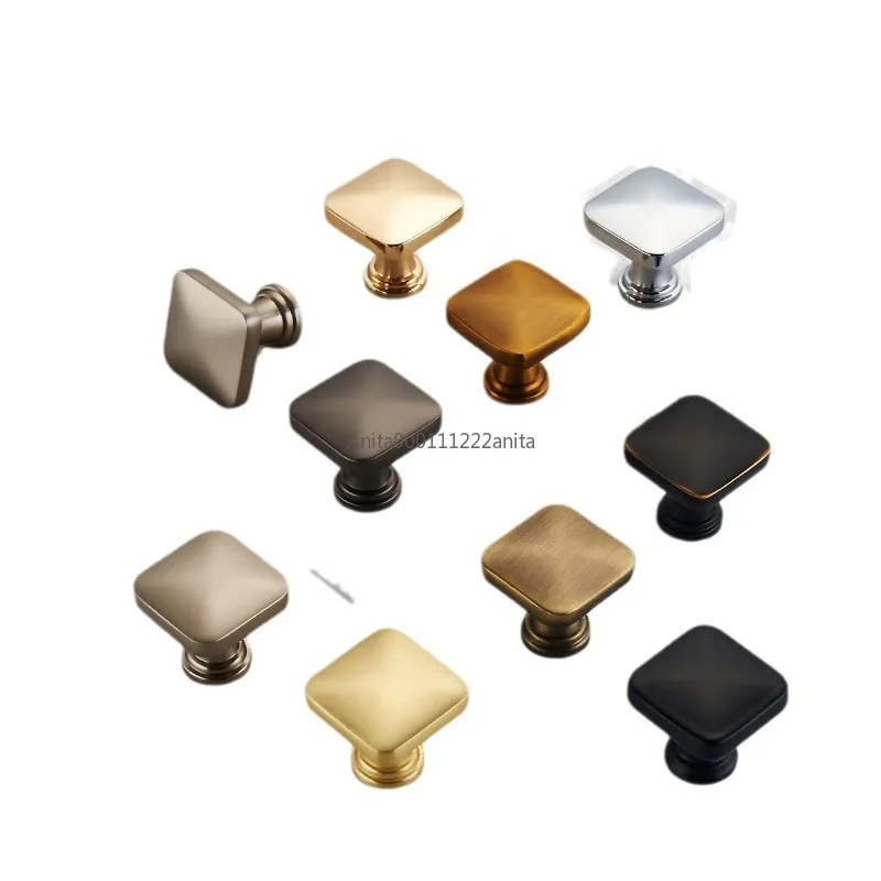 Drawer handle Modern simple American cabinet cabinet door wardrobe handle European black cabinet round single