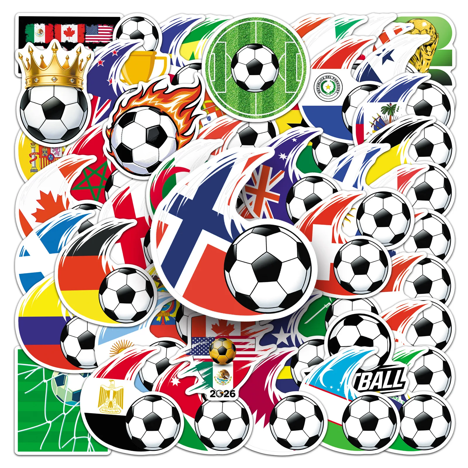

50Pcs Football Soccer Decoration Stickers Decals Waterproof Cool Graffiti Skateboard Phone Vinyl Sport Cartoon DIY Sticker