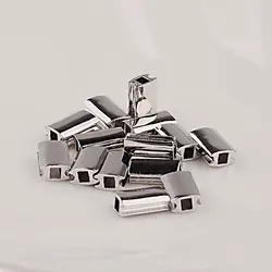 10pcs Stainless Steel Rectangular Beads for Adjustable Sliding Knot Closure Bracelet Jewelry Making DIY Supplies Accessories