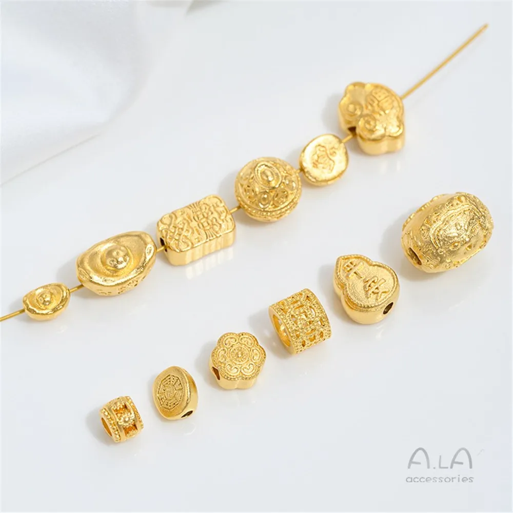 Z421 Yue Nan Gold Ingots, Lotus Gourds, Ruyi Scepters Copper Coins Beaded Buckets Handcrafted Beaded Ornaments and Accessories