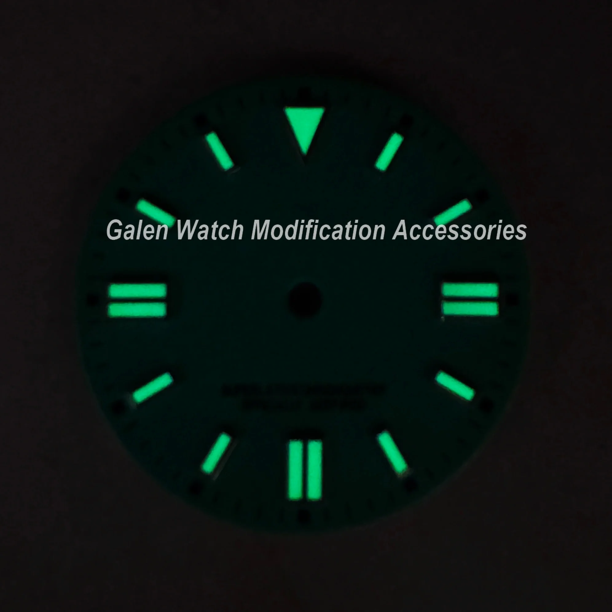 28.5mm S Logo Matte Dial Fit NH35/NH36/4R/7S Automatic Movement Green Luminous High Quality Watch Modification Accessories view 6