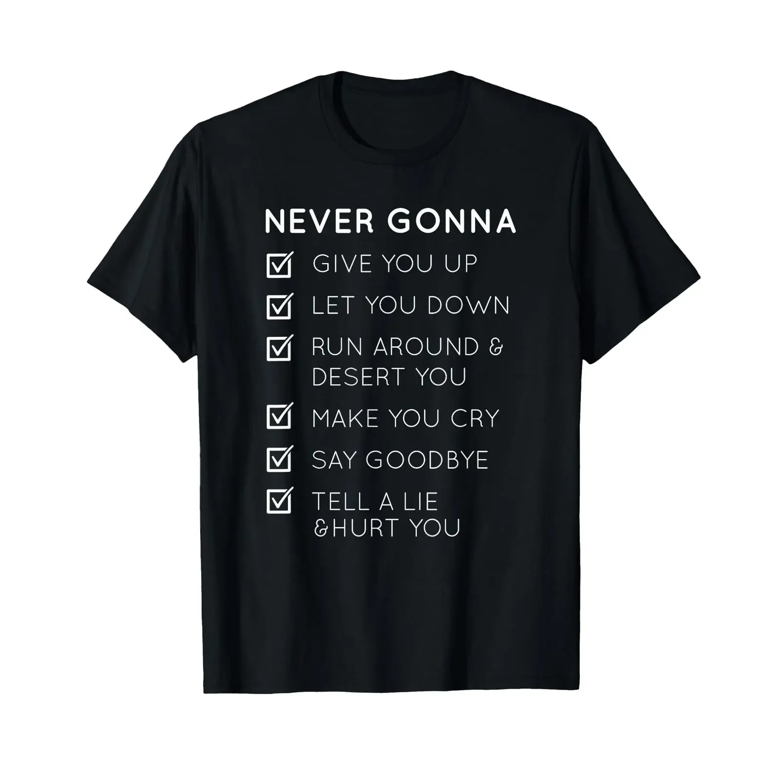 Blopi Industries Never Gonna Give You Up T Shirt Men Black S vintage Washed Unisex Comfortable Stylish streetwear homme