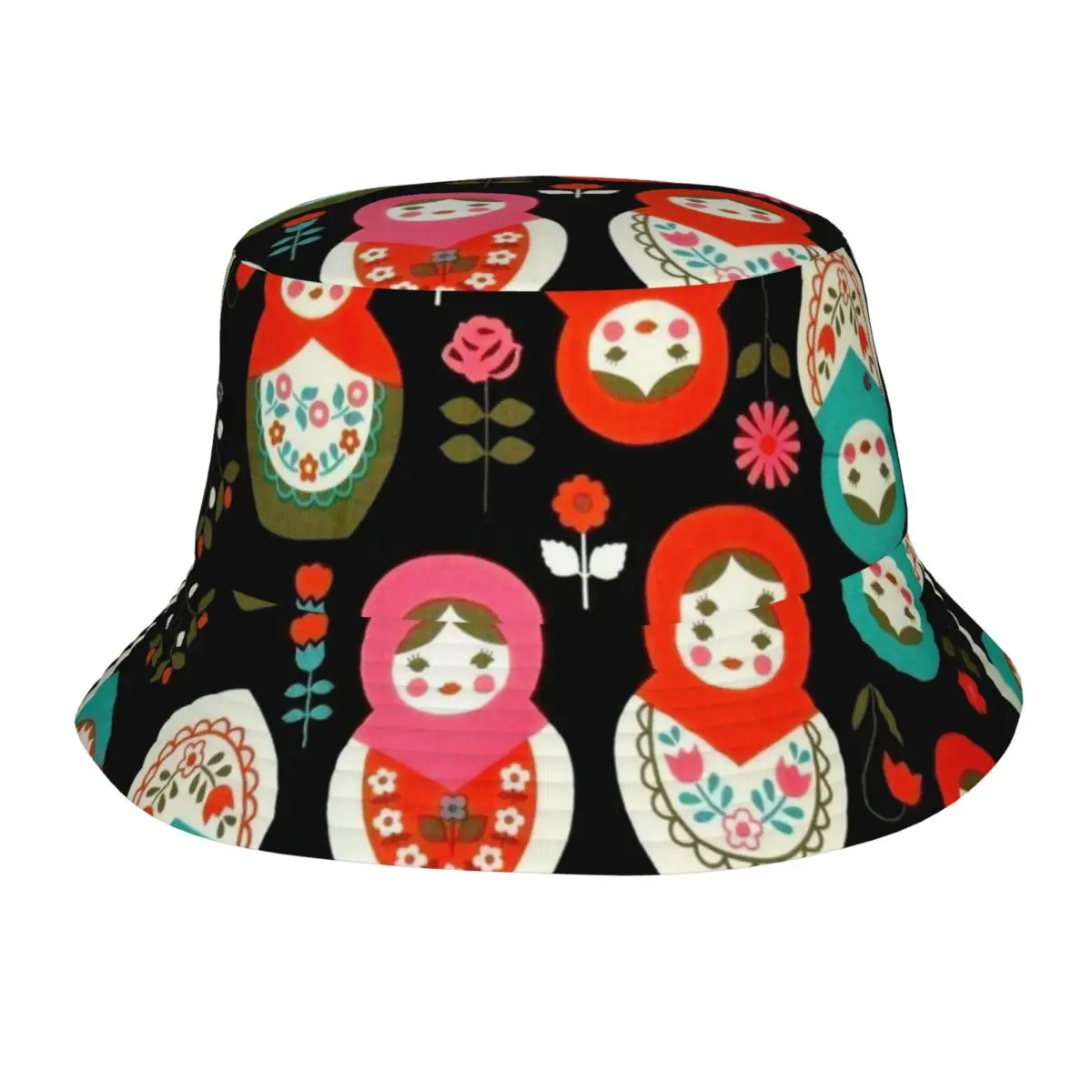 Fisherman Hat Unisex Bob Cap Matryoshka Pattern Hip Hop Gorros Panama